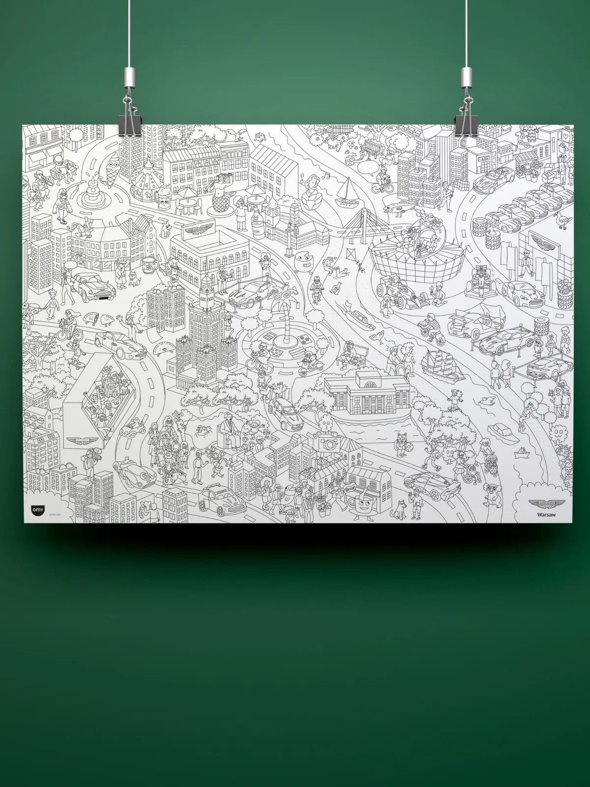 Gigantyczna kolorowanka 100x20 Omy Aston Martin