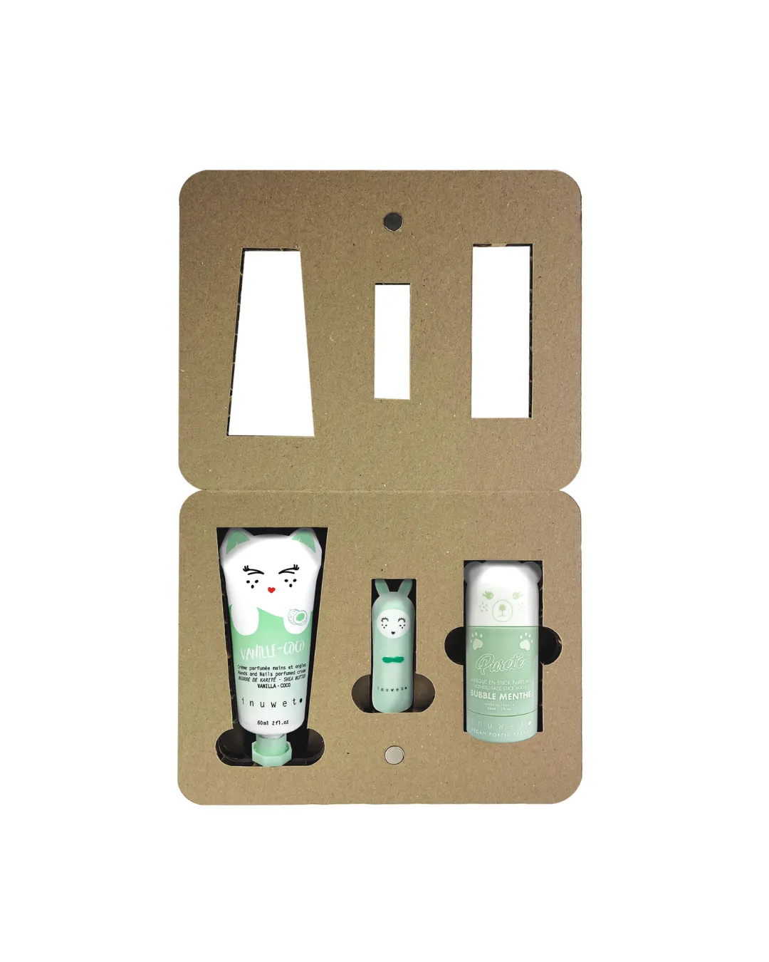 Inuwet Zestaw Aqua Dream Box: maska w sztyfcie, krem do rąk, balsam do ust