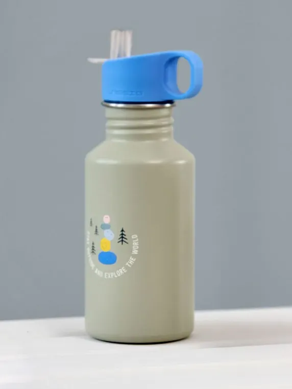 Lassig - bidon ze stali nierdzewnej z ustnikiem i uchwytem Explorer 500 ml Green/Blue Lassig - bidon ze stali nierdzewnej z ustnikiem i uchwytem Explorer 500 ml Green/Blue