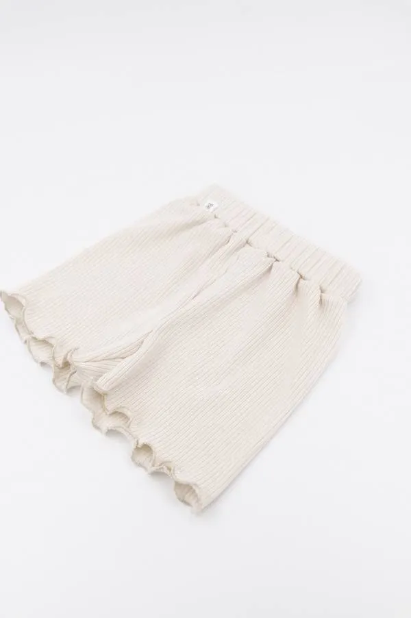 Bamboom - bambusowe krótkie spodenki niemowlęce dla dziewczynki Pure białe