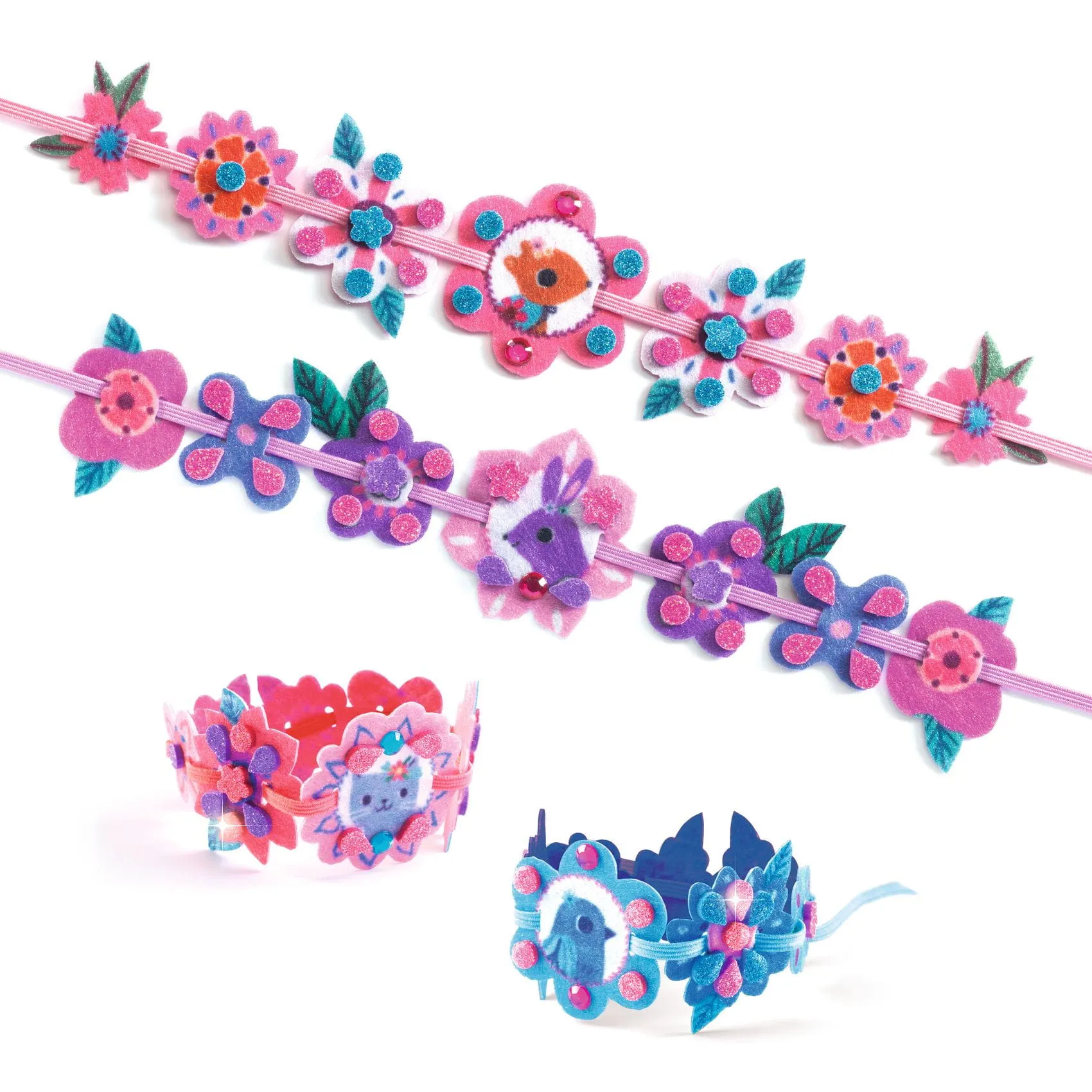 Djeco - zestaw zrób to sam - 4 bransoletki przyjaźni Djeco - zestaw zrób to sam - 4 bransoletki przyjaźni