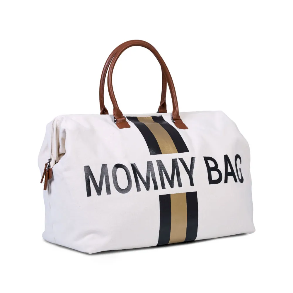 Childhome - Torba Mommy Bag Paski Czarno-Złote