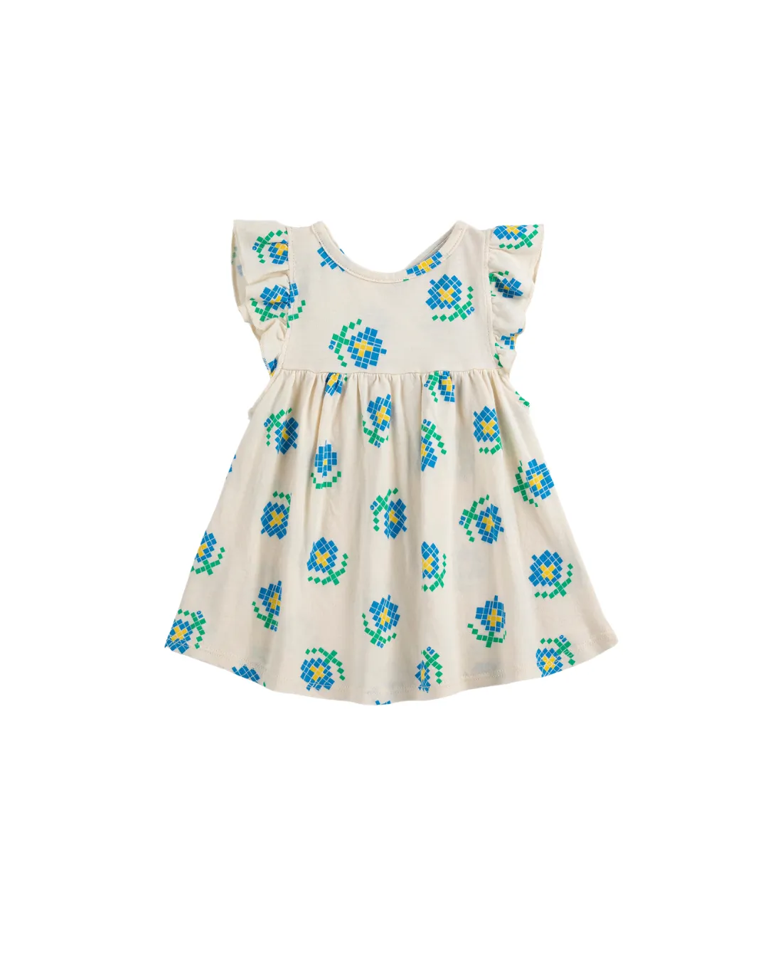 BOBO CHOSES - sukienka z falbankami Pixel Flowers All Over