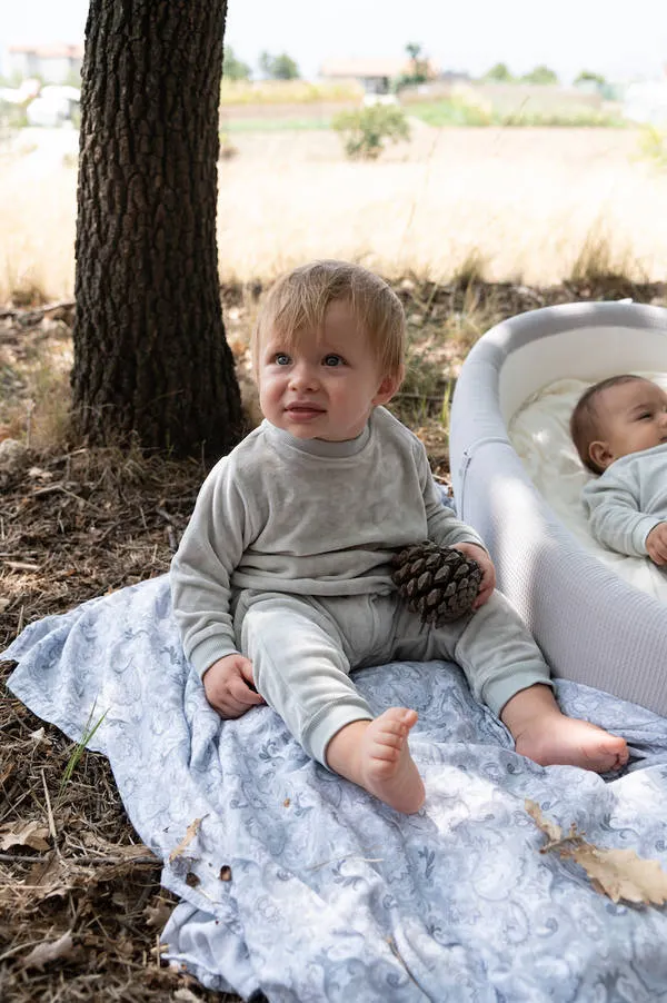 Bamboom - aksamitne spodenki ze ściągaczami jasnoszare Bamboom - aksamitne spodenki ze ściągaczami jasnoszare