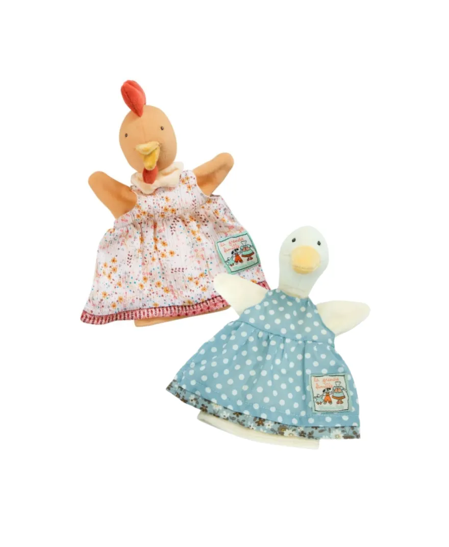 Moulin Roty – zestaw pacynek: kura i gąska