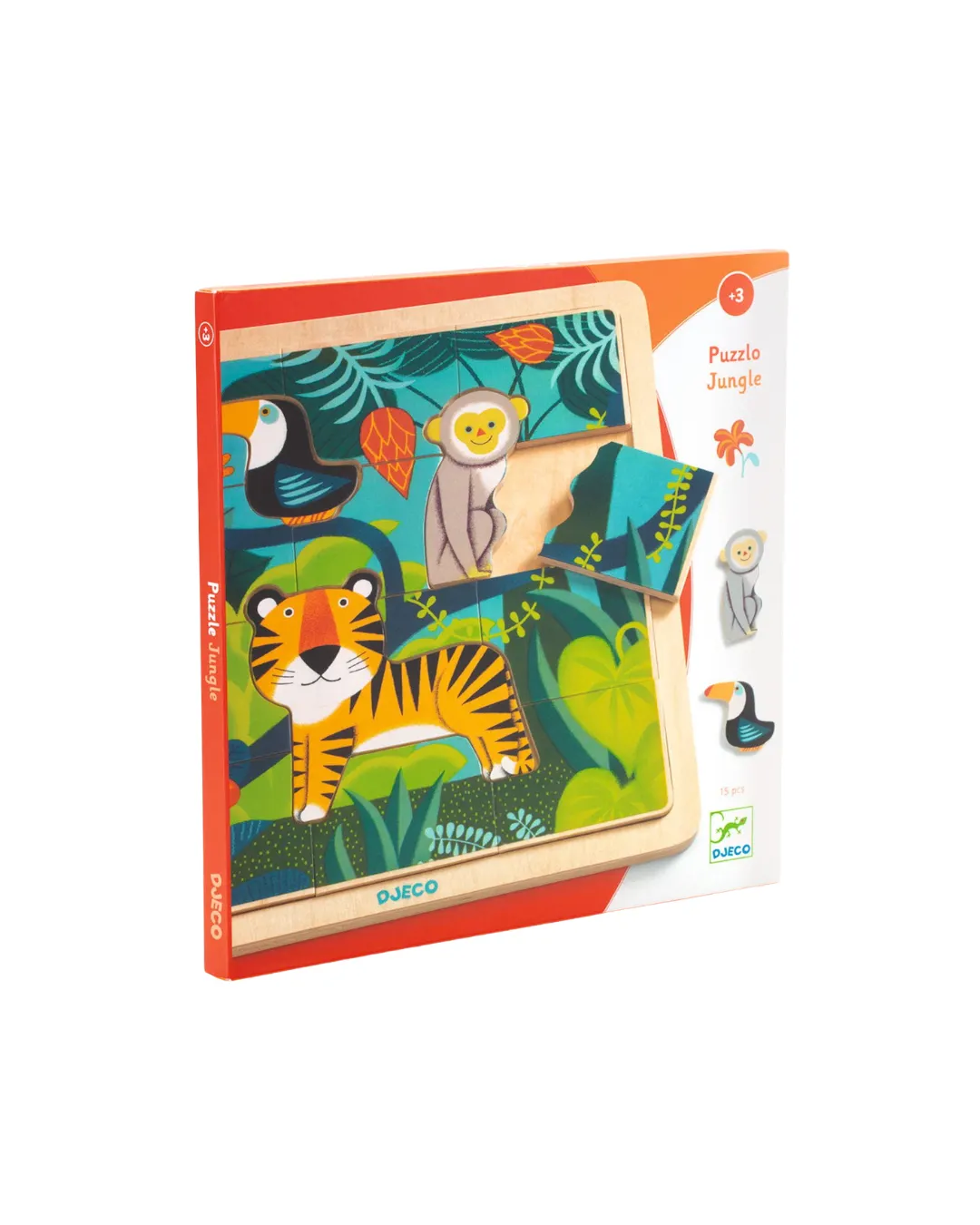 Djeco - edukacyjne puzzle drewniane Dżungla