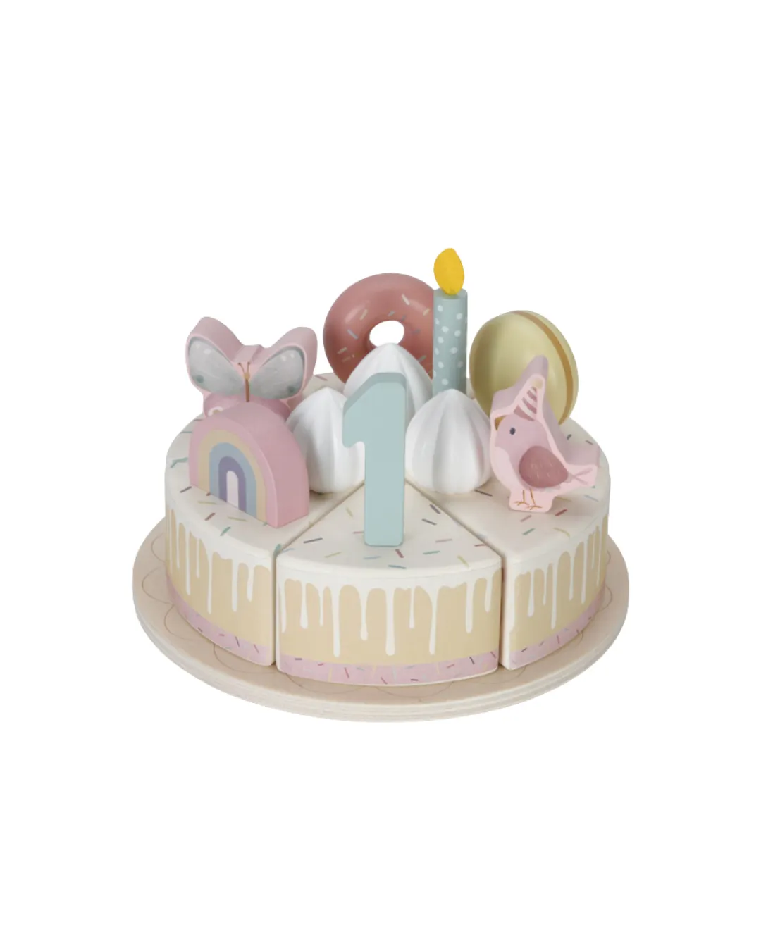 Little Dutch - drewniany torcik urodzinowy Róż