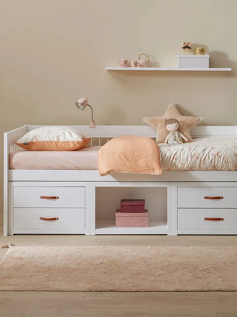 LIFETIME Kidsrooms - łóżko Cabin Bed z szufladami i modułem przechowywania Breeze White Standard