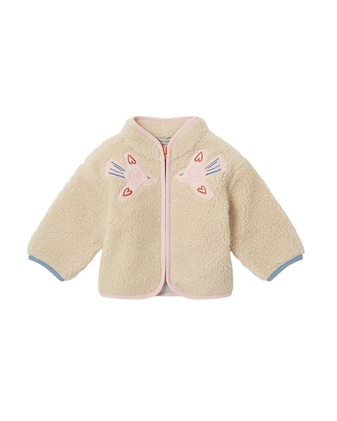 Stella McCartney - kurtka polarowa teddy fleece z naszywką Dove Stella McCartney - kurtka polarowa teddy fleece z naszywką Dove