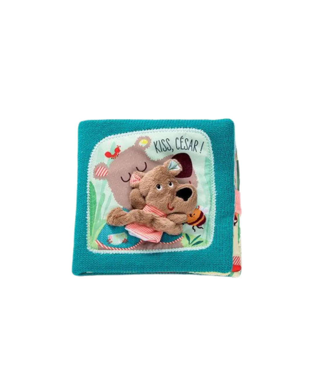 Lilliputiens - książeczka aktywizująca z pacynką na paluszek Buziaki dla Cezara Niedźwiadek Cesar