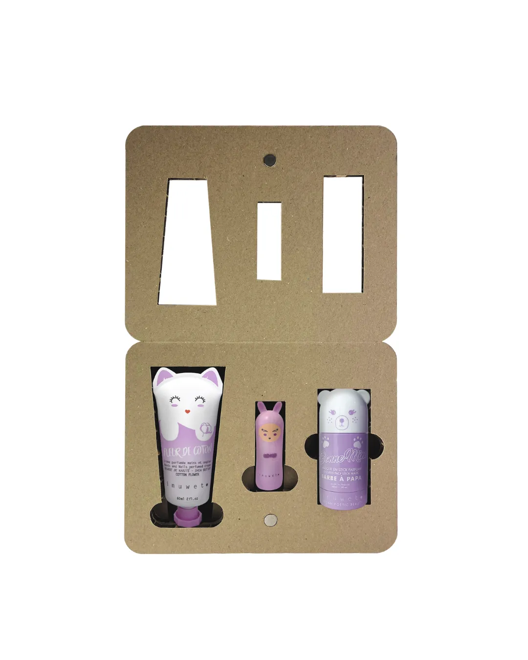 Inuwet - Zestaw Purple Dream Box: maska w sztyfcie, krem do rąk, balsam do ust