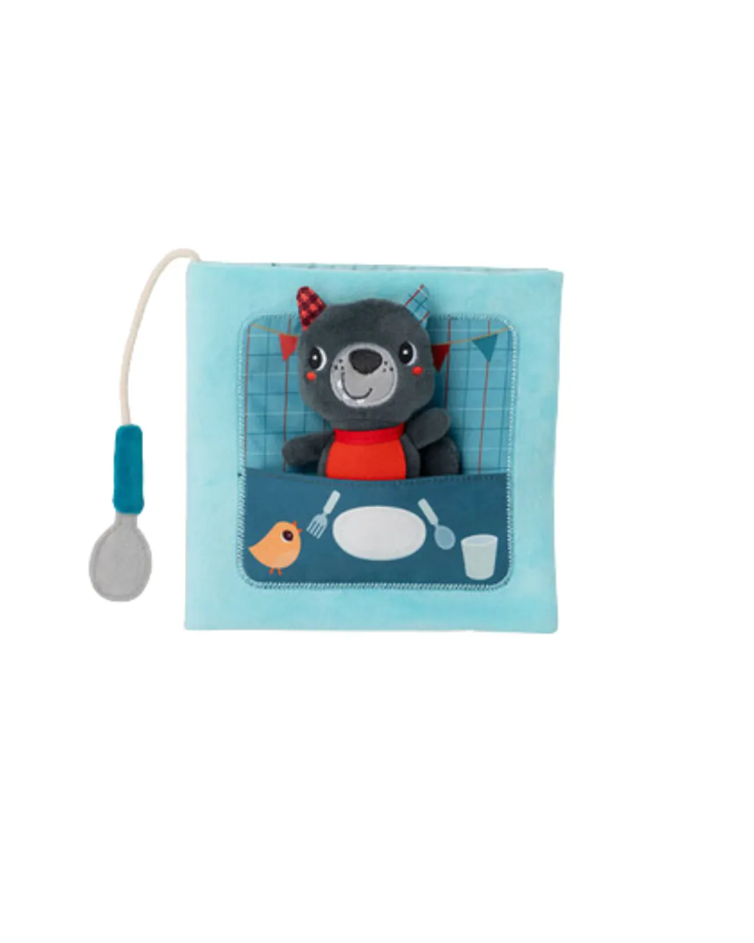 Lilliputiens - książeczka aktywizująca z pacynką na paluszek Wilk Louis 6m+