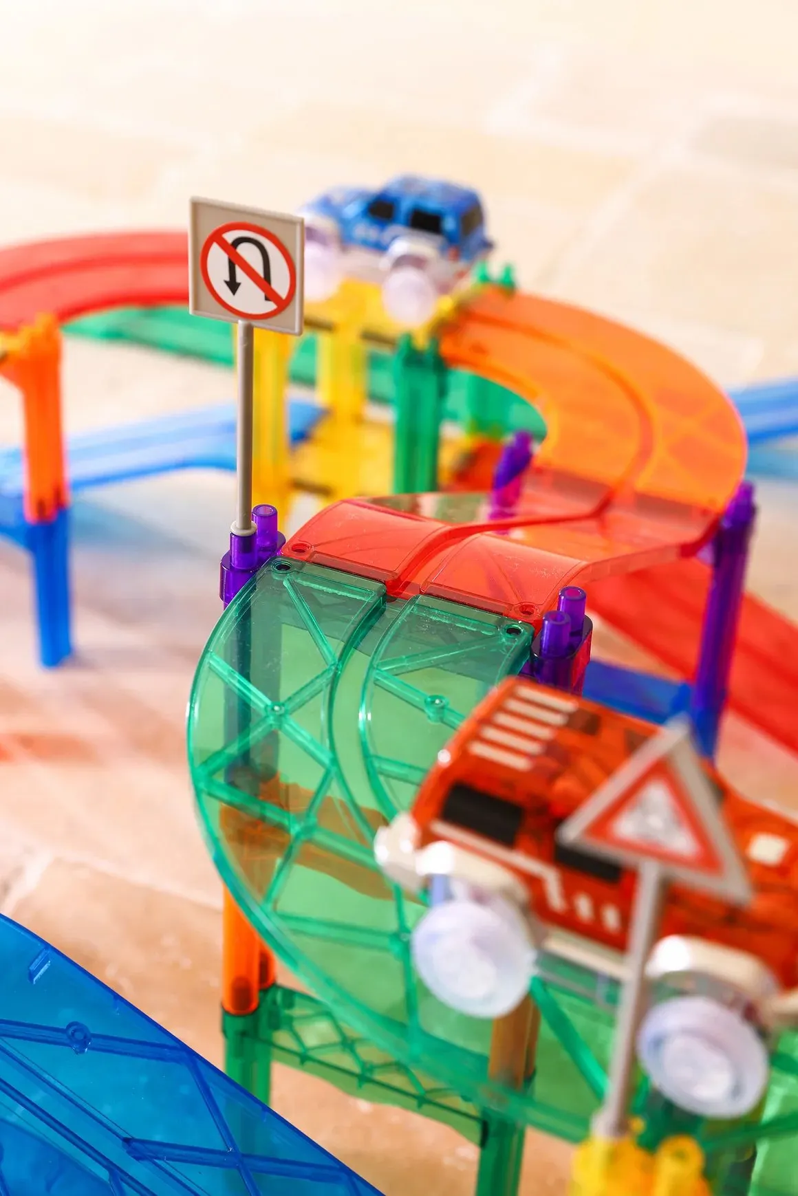 Cleverclixx - samochód wyścigowy Race Track Car Blue