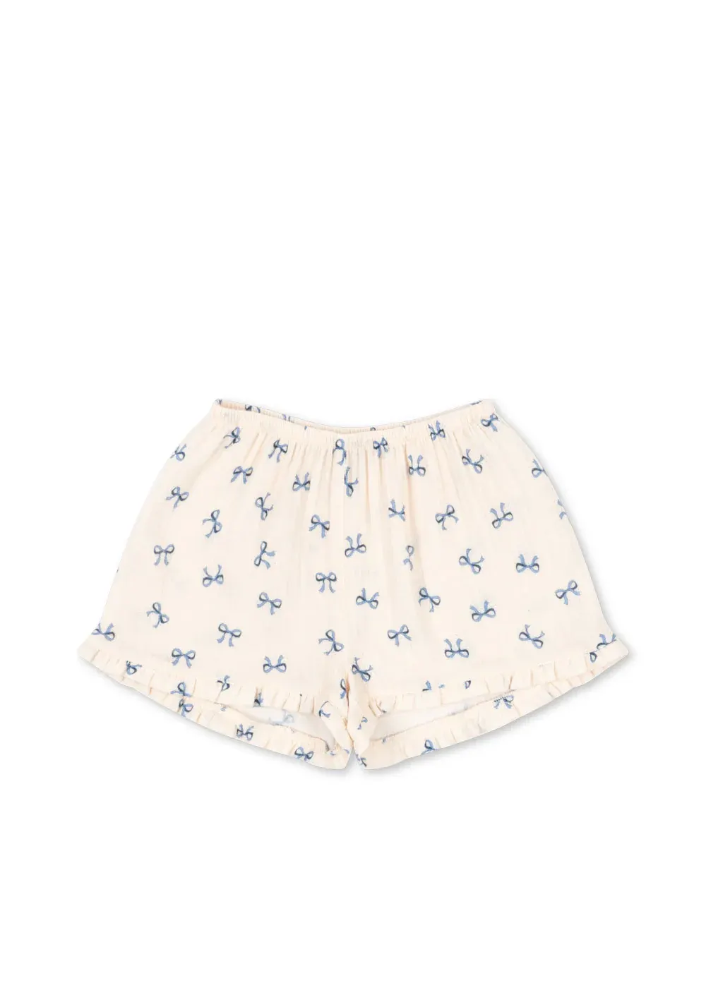 Konges Sløjd - szorty dziewczęce z muślinu Coco Shorts GOTS Bow Bleu Konges Sløjd - szorty dziewczęce z muślinu Coco Shorts GOTS Bow Bleu