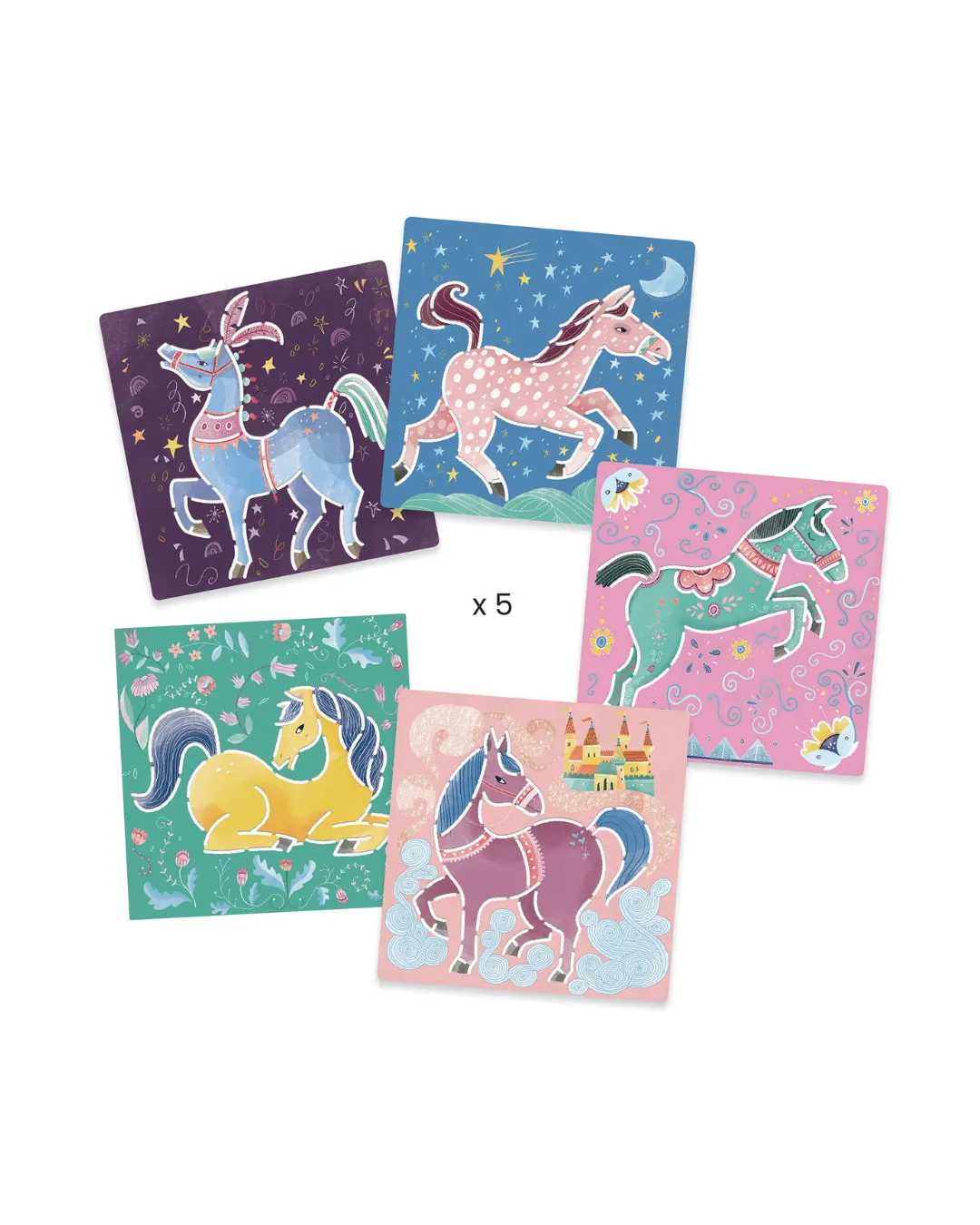 Djeco - szablony do odrysowywania dla dzieci konie Djeco - szablony do odrysowywania dla dzieci konie