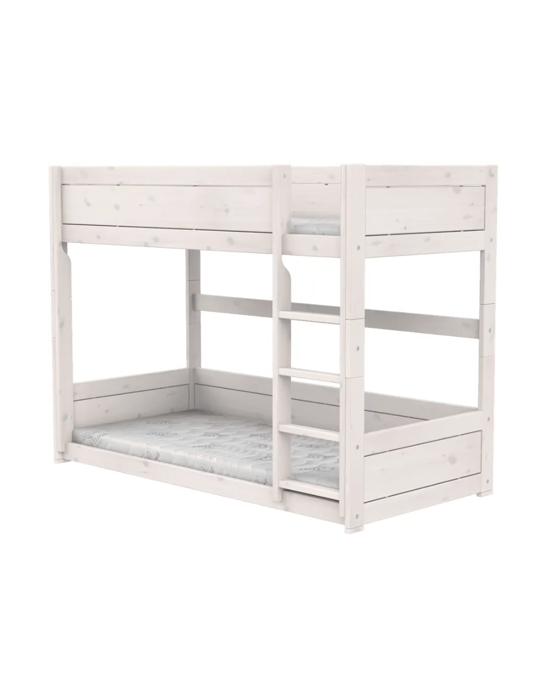 LIFETIME Kidsrooms - niskie łóżko piętrowe z drabinką Whitewash Standard