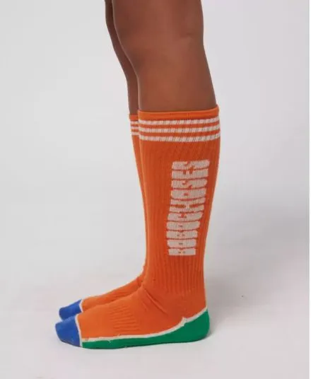 BOBO CHOSES - długie skarpetki dziecięce Color Bloc orange