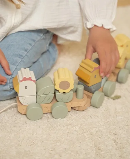 Little Dutch - drewniane klocki pociąg do ciągnięcia