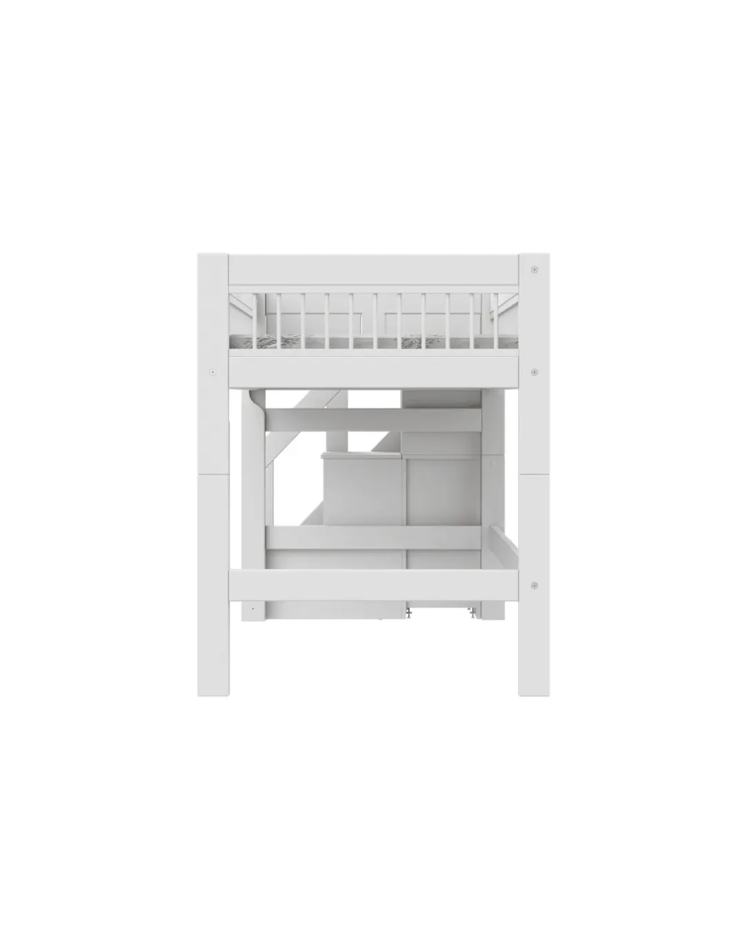 LIFETIME Kidsrooms - łóżko półwysokie 128 cm ze schodami Breeze White Standard LIFETIME Kidsrooms - łóżko półwysokie 128 cm ze schodami Breeze White Standard