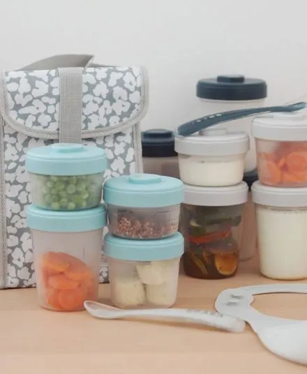 Beaba - zestaw słoiczków Clip 12 sztuk (2x90ml, 4x150ml, 6x250ml) + 2 łyżeczki Beaba - zestaw słoiczków Clip 12 sztuk (2x90ml, 4x150ml, 6x250ml) + 2 łyżeczki