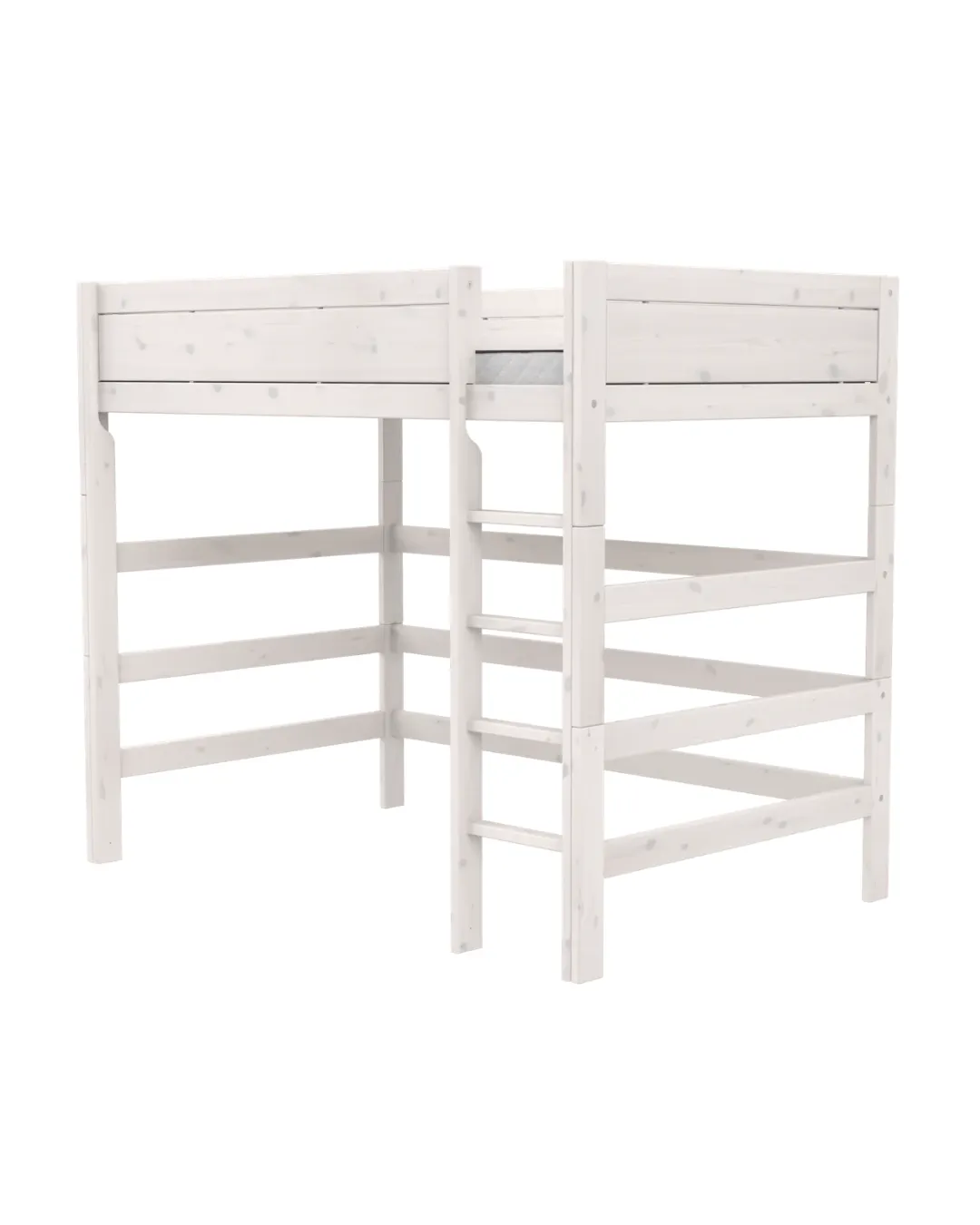 LIFETIME Kidsrooms - łóżko wysokie High Sleeper 177 cm z drabinką 120x200 cm Whitewash Premium