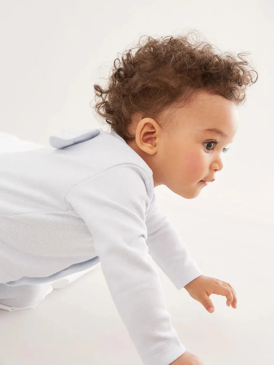 Pajacyk niemowlęcy Marie-Chantal Angel Wing Pointelle Jasnoniebieski