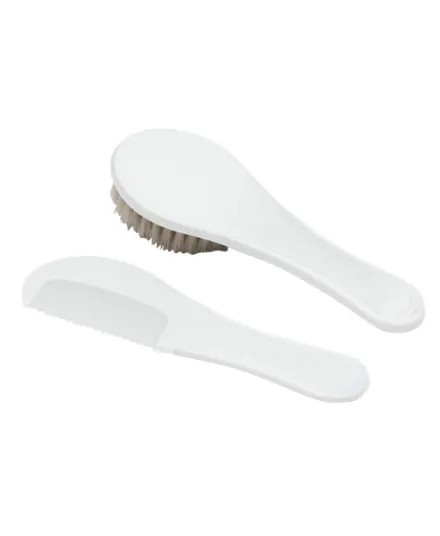 Bébé-jou - szczotka dla niemowląt z grzebykiem Biała Bébé-jou - szczotka dla niemowląt z grzebykiem Biała
