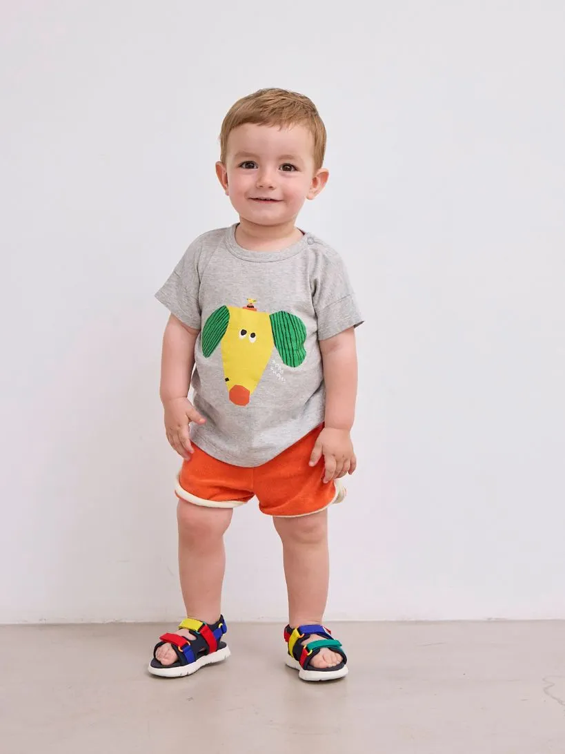 BOBO CHOSES - T-shirt dziecięcy Happy Dog heather grey melanżowo-szary