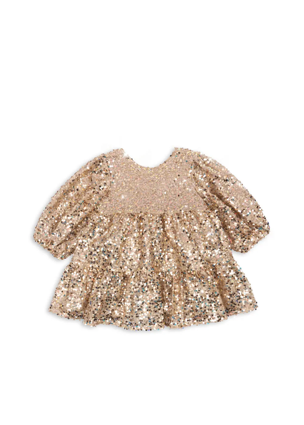 Konges Sløjd - sukienka Lila Sequins Bow Dress Gold Glitter
