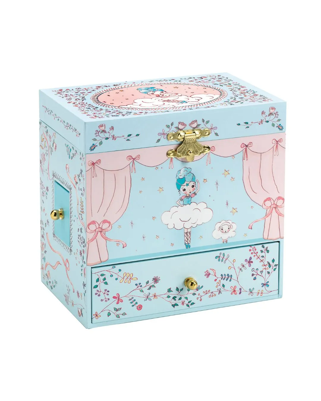 Djeco - drewniana szkatułka z pozytywką Ballerina na scenie Djeco - drewniana szkatułka z pozytywką Ballerina na scenie