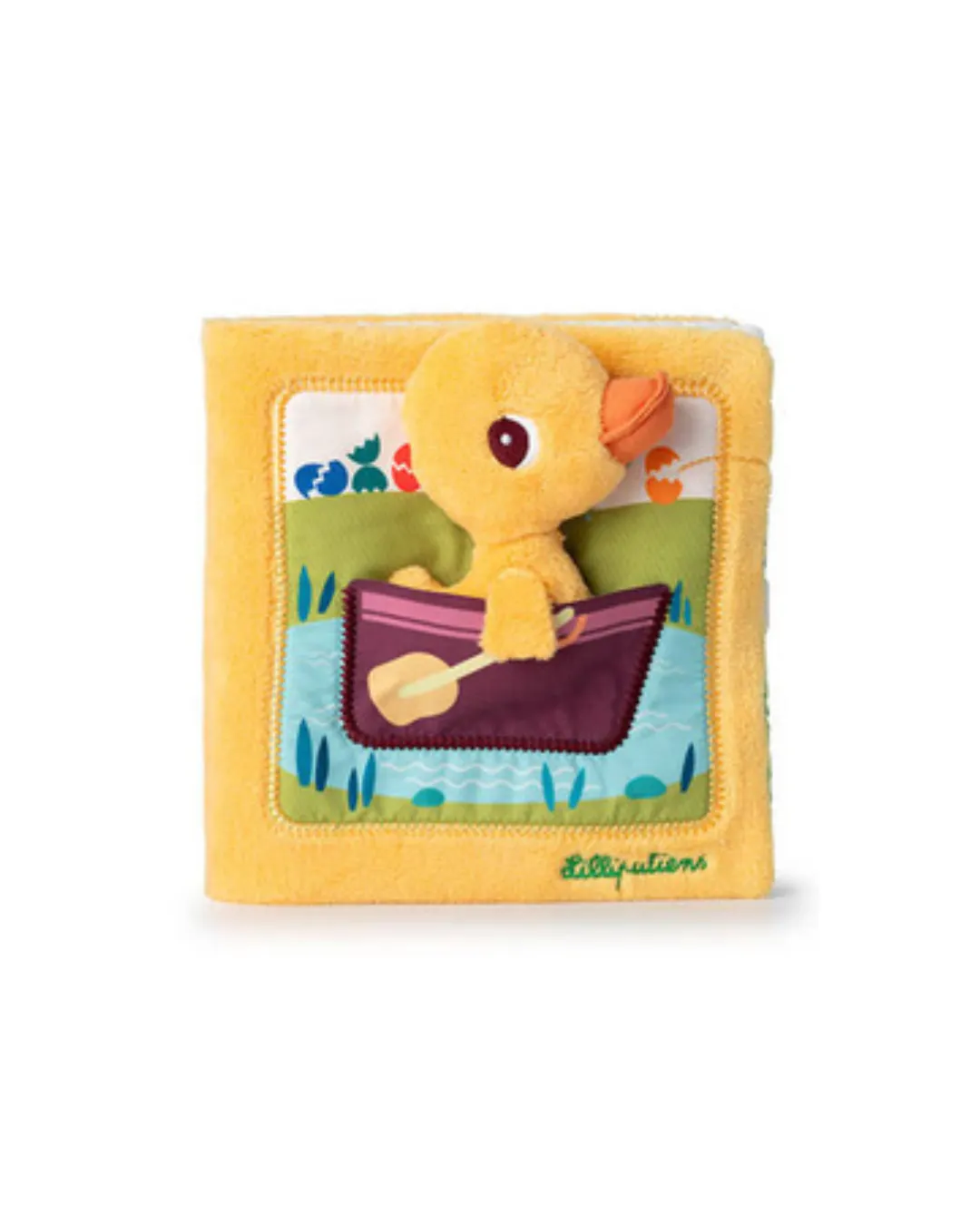 Lilliputiens - książeczka aktywizująca z mini-przytulanką Na farmie Kaczorek Gaspard 18 m+ 