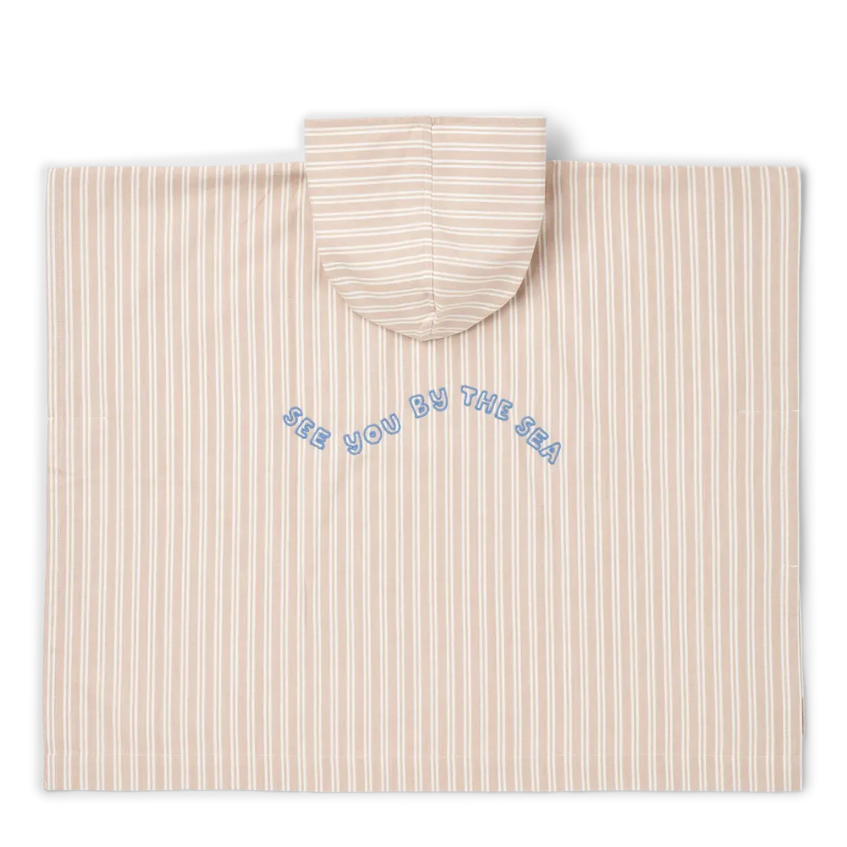 Ponczo kąpielowe z kapturem Liewood Kaiden stripe sorbet rose creme de la creme