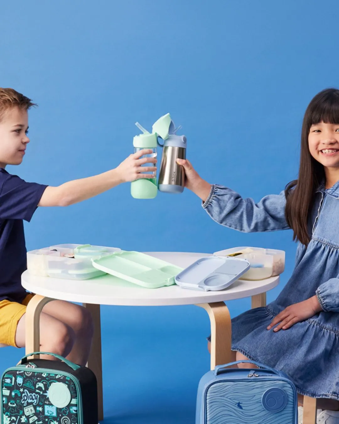 B.box - butelka tritanowa ze słomką 450 ml Spearmint