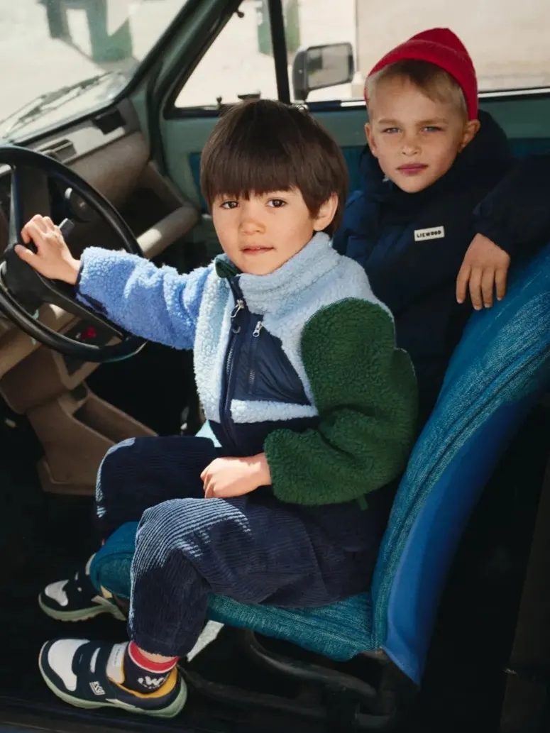 Liewood - kurtka polarowa Nolan Pile Classic navy multi mix