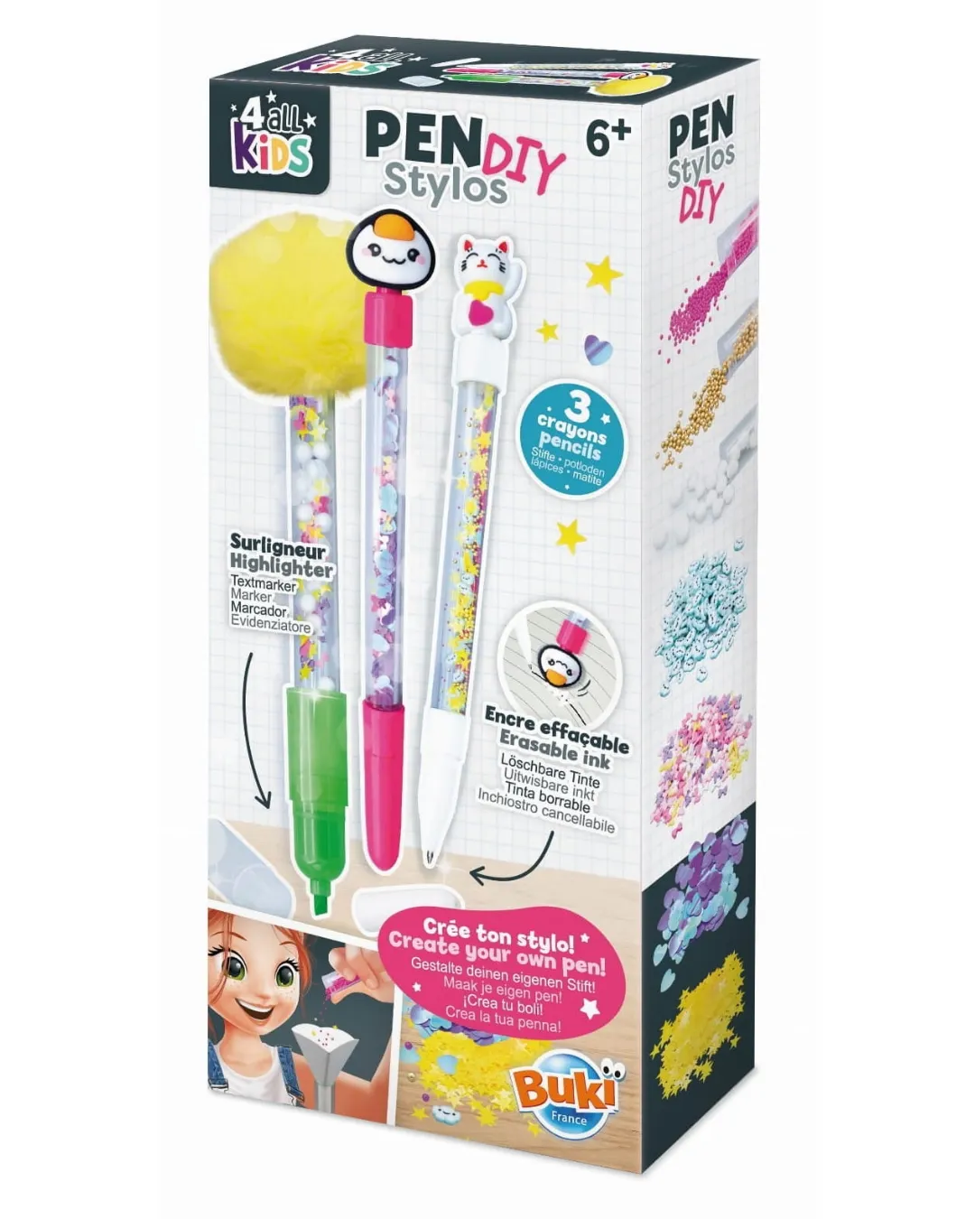 Buki - zestaw DIY - długopisy i mazak Kawai