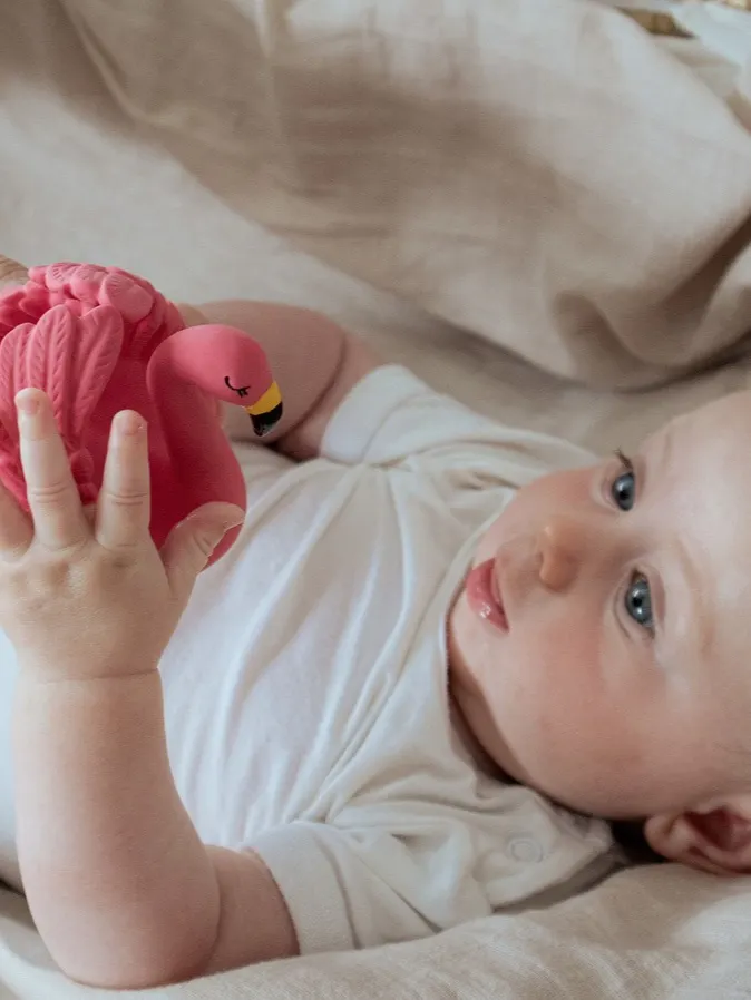 Natruba - gryzak zabawka do kąpieli z naturalnego kauczuku Flaming