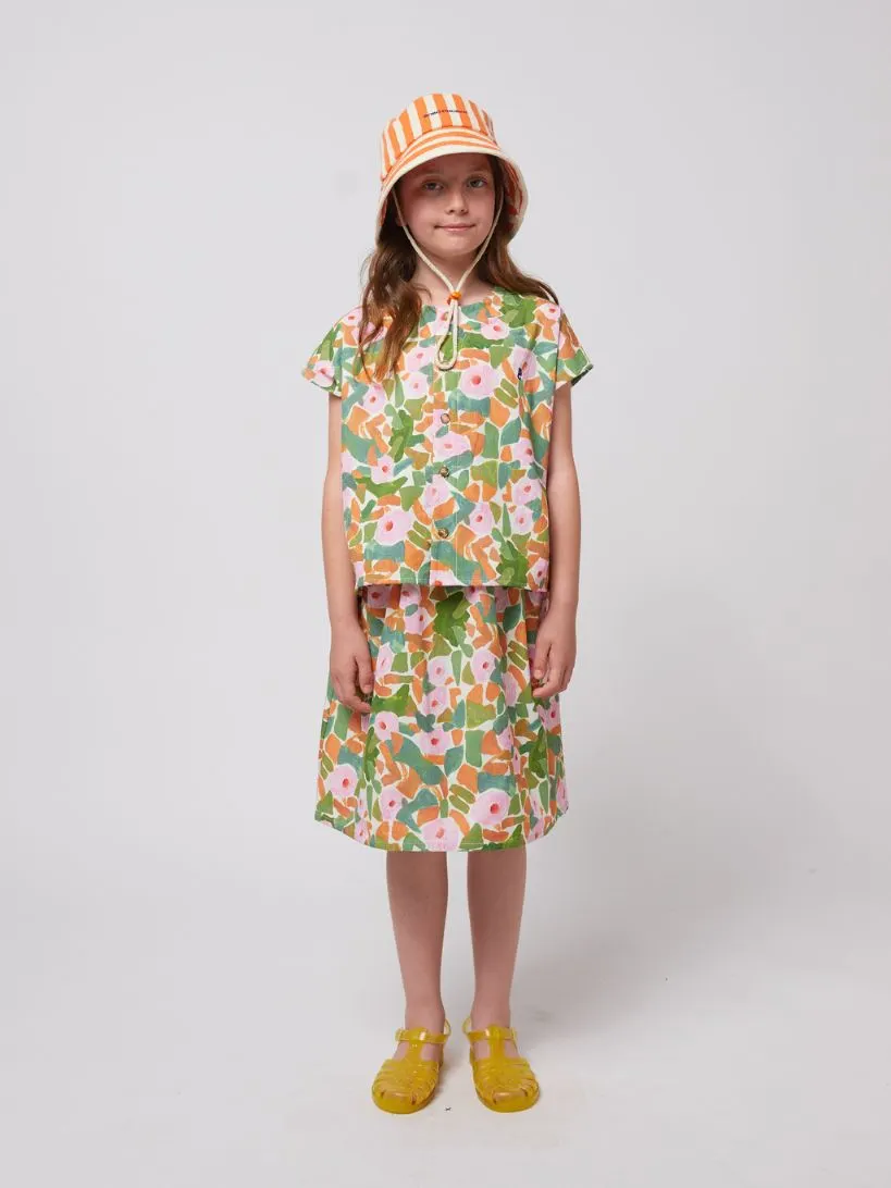 BOBO CHOSES - tkana spódnica dziecięca Floral midi w kwiaty multicolor 