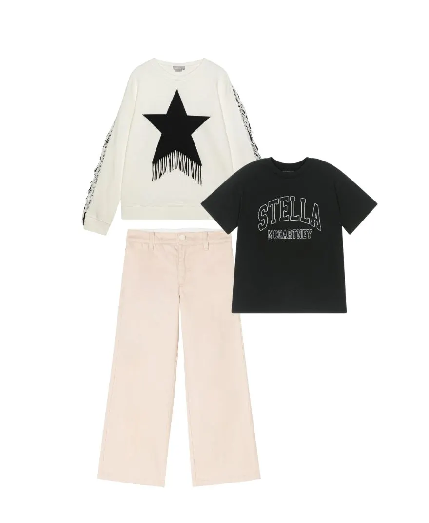 Stella Mccartney - stylizacja dla dziewczyny Star Graphic Fringed Stella Mccartney - stylizacja dla dziewczyny Star Graphic Fringed