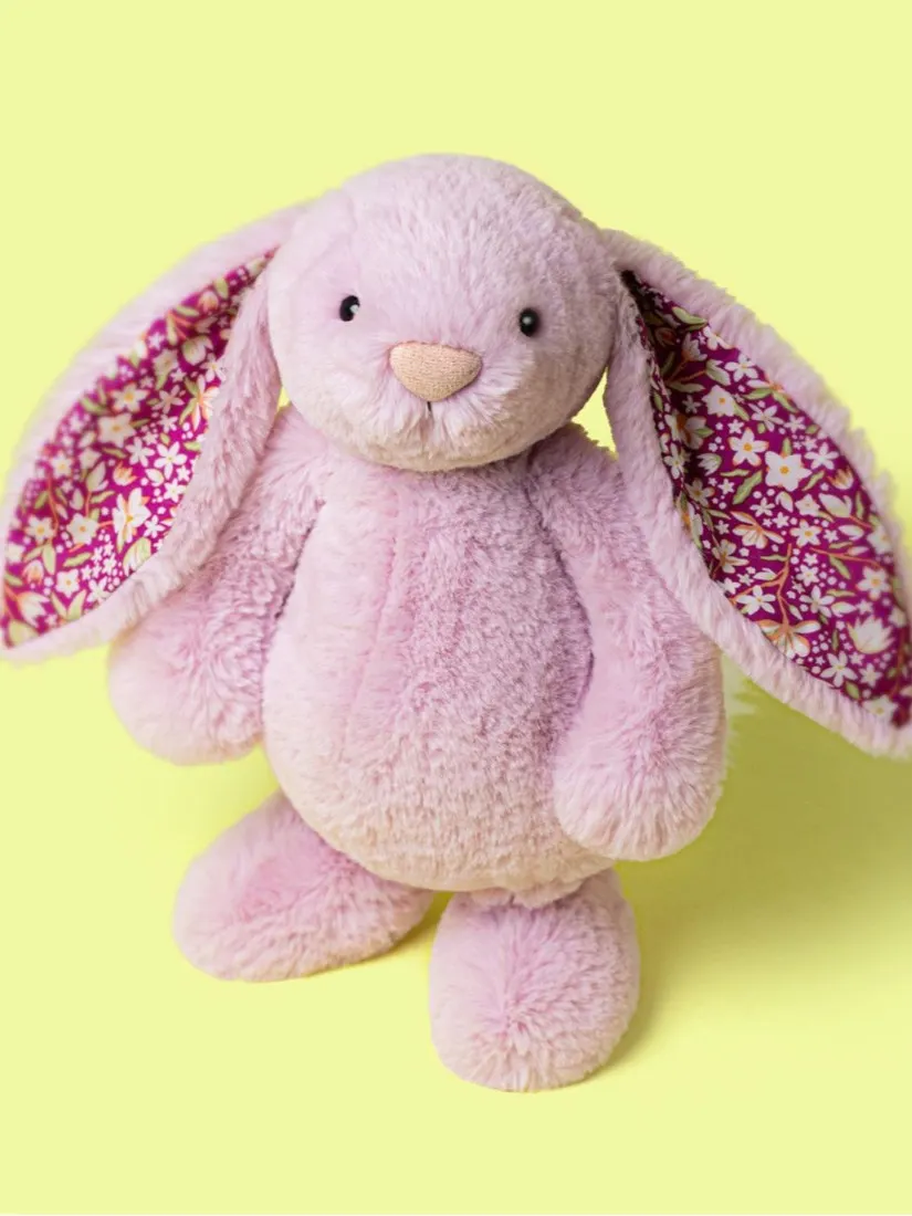 Jellycat - króliczek LUX Liliowy z Kwiecistymi Uszami