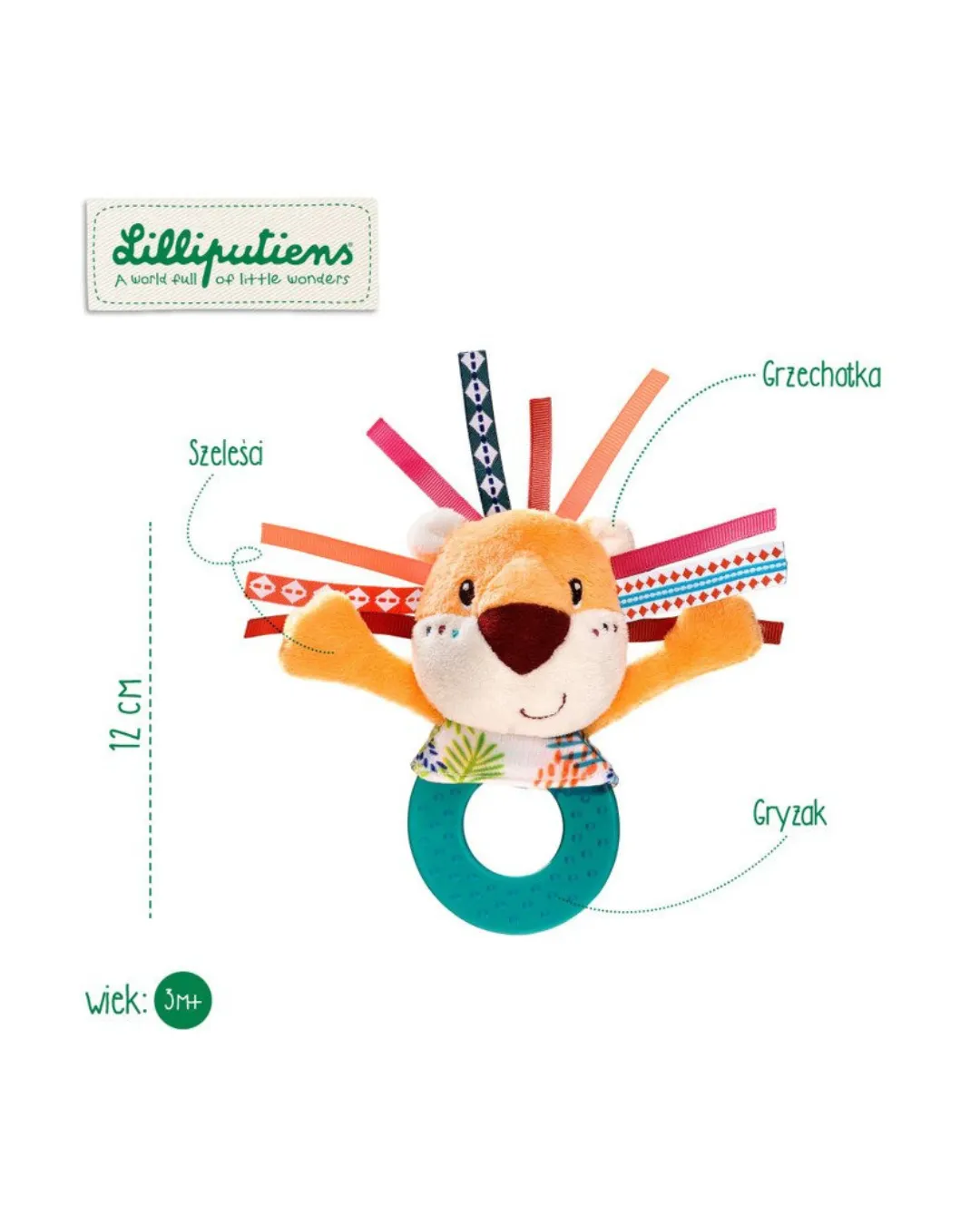 Lilliputiens - grzechotka z gryzakiem Lew Jack