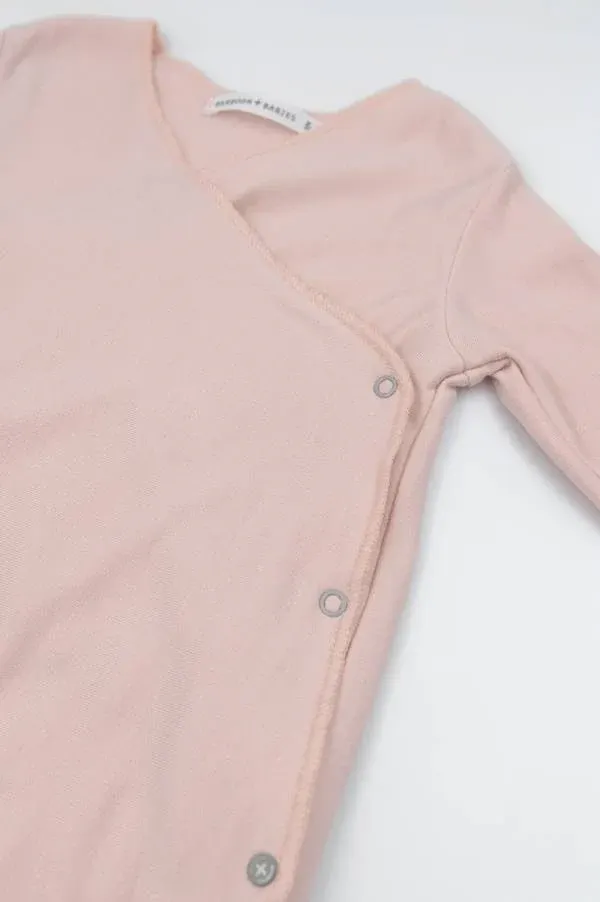 Bamboom - bambusowy pajacyk niemowlęcy ze stópkami Pure różowy