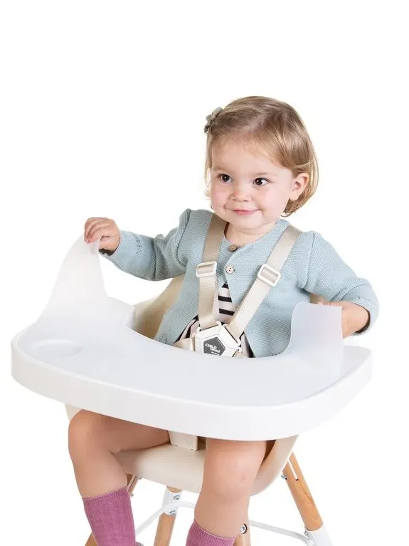 Childhome - tacka ABS do krzesełka Evolu 2 + mata silikonowa White