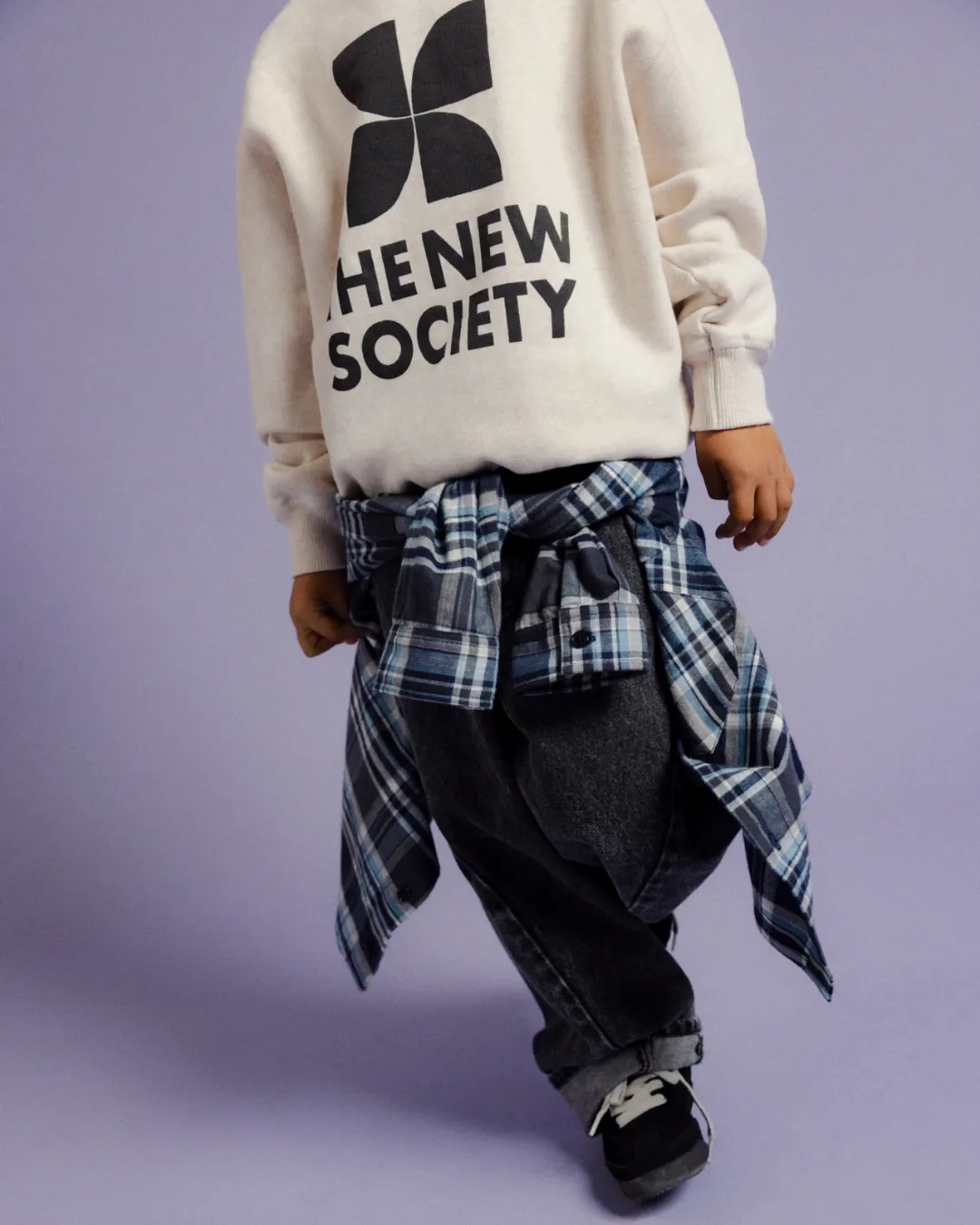 The New Society - bawełniana bluza TNS Logo Whisper White Melange The New Society - bawełniana bluza TNS Logo Whisper White Melange
