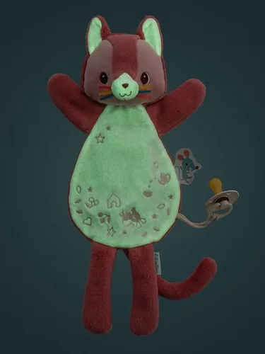 Lilliputiens - przytulanka komforter pacynka świecąca w ciemności Kotka Jeanne 0m+ Lilliputiens - przytulanka komforter pacynka świecąca w ciemności Kotka Jeanne 0m+