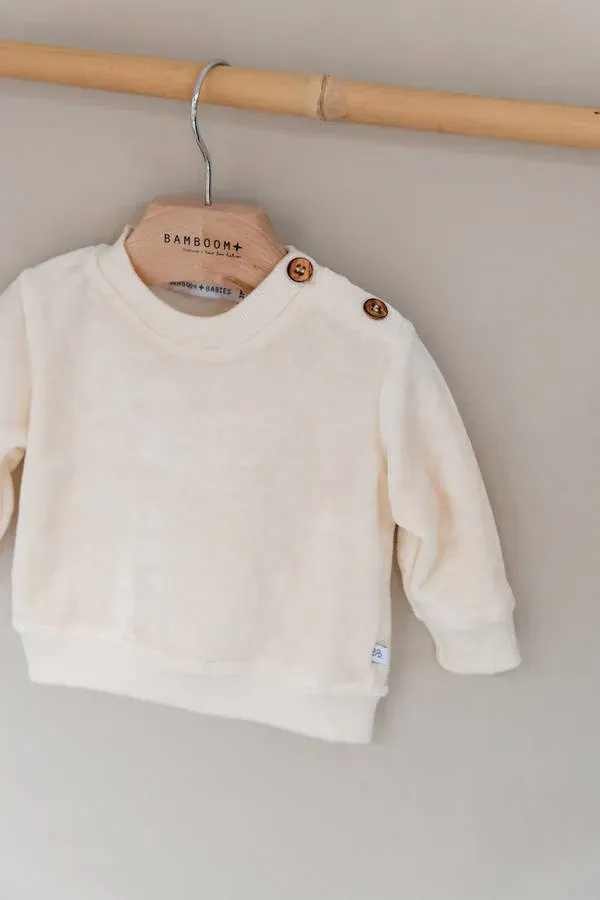 Bamboom - aksamitna bluzka z długim rękawem ecru Bamboom - aksamitna bluzka z długim rękawem ecru