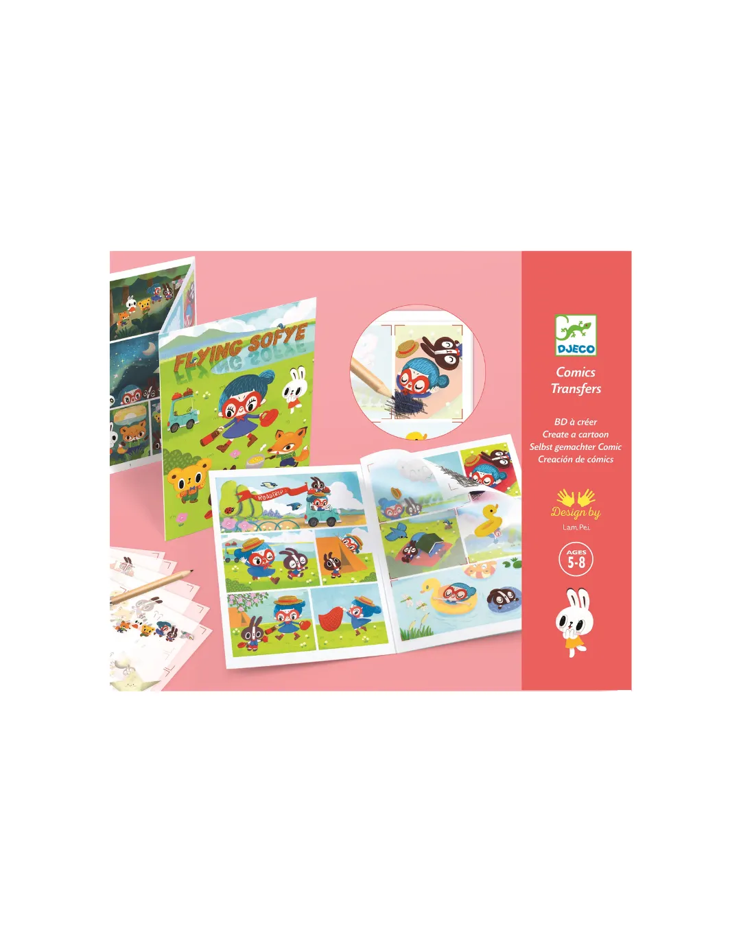 Djeco - zestaw kalkomanii komiks Latająca Sofye Djeco - zestaw kalkomanii komiks Latająca Sofye