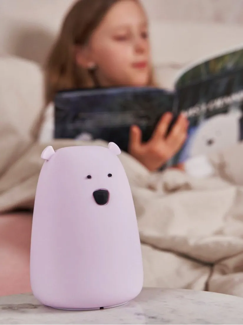 Rabbit & Friends - miś duży lampka silikonowa Lawendowa Rabbit & Friends - miś duży lampka silikonowa Lawendowa