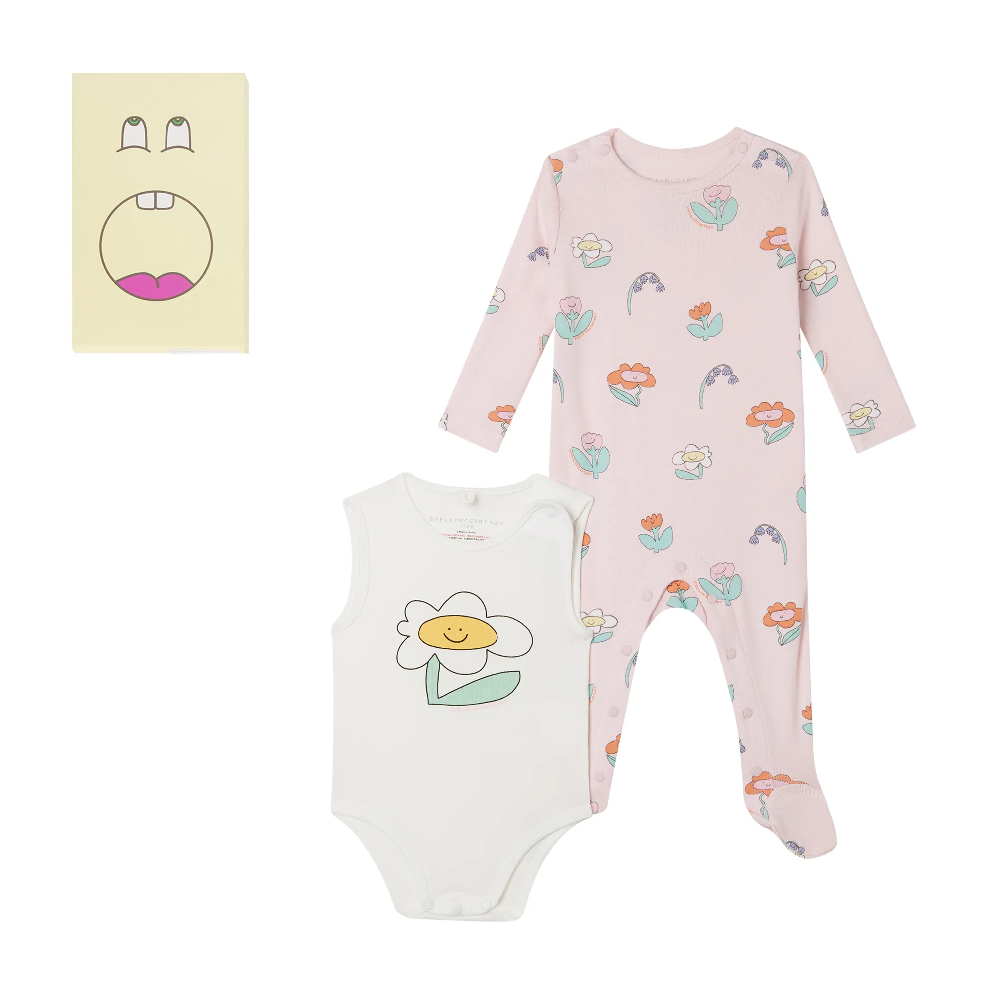 Stella McCartney - pajacyk i body niemowlęce Floral Print Romper Set