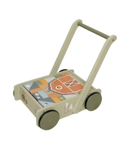 Little Dutch - wózek do pchania z klockami Little Farm Little Dutch - wózek do pchania z klockami Little Farm