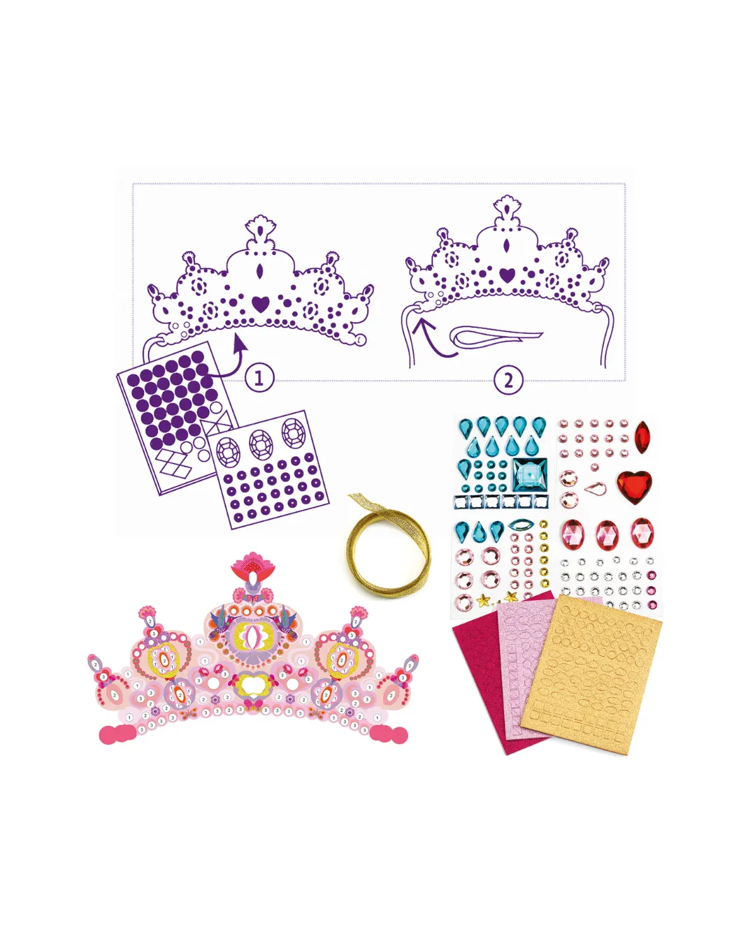 Djeco - zestaw zrób to sam - mozaiki Korony Księżniczek